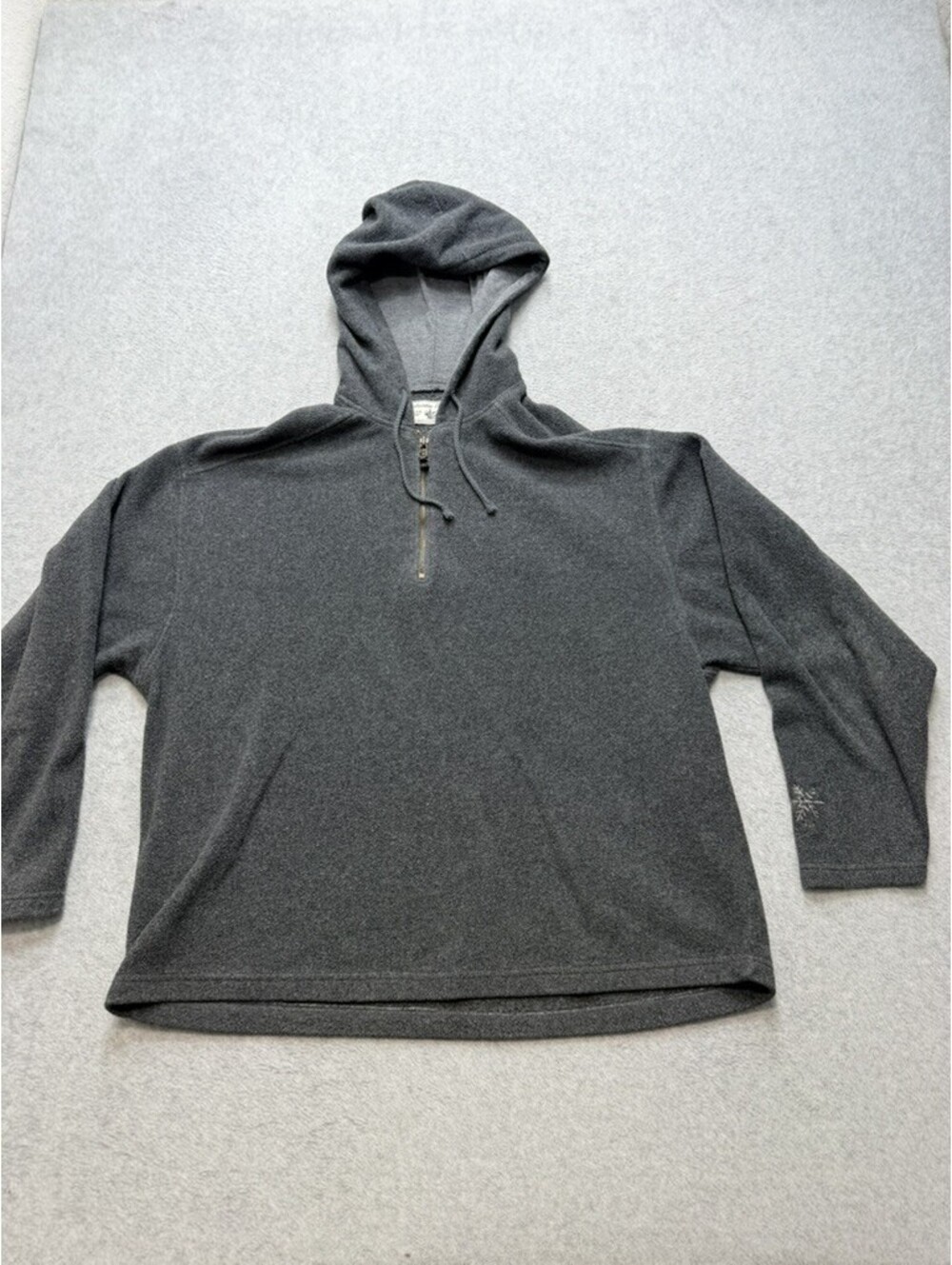 Gap Clothing Mens Hoodie Quarter Zip Pullover M Gray Fleece Snowflake Winter
